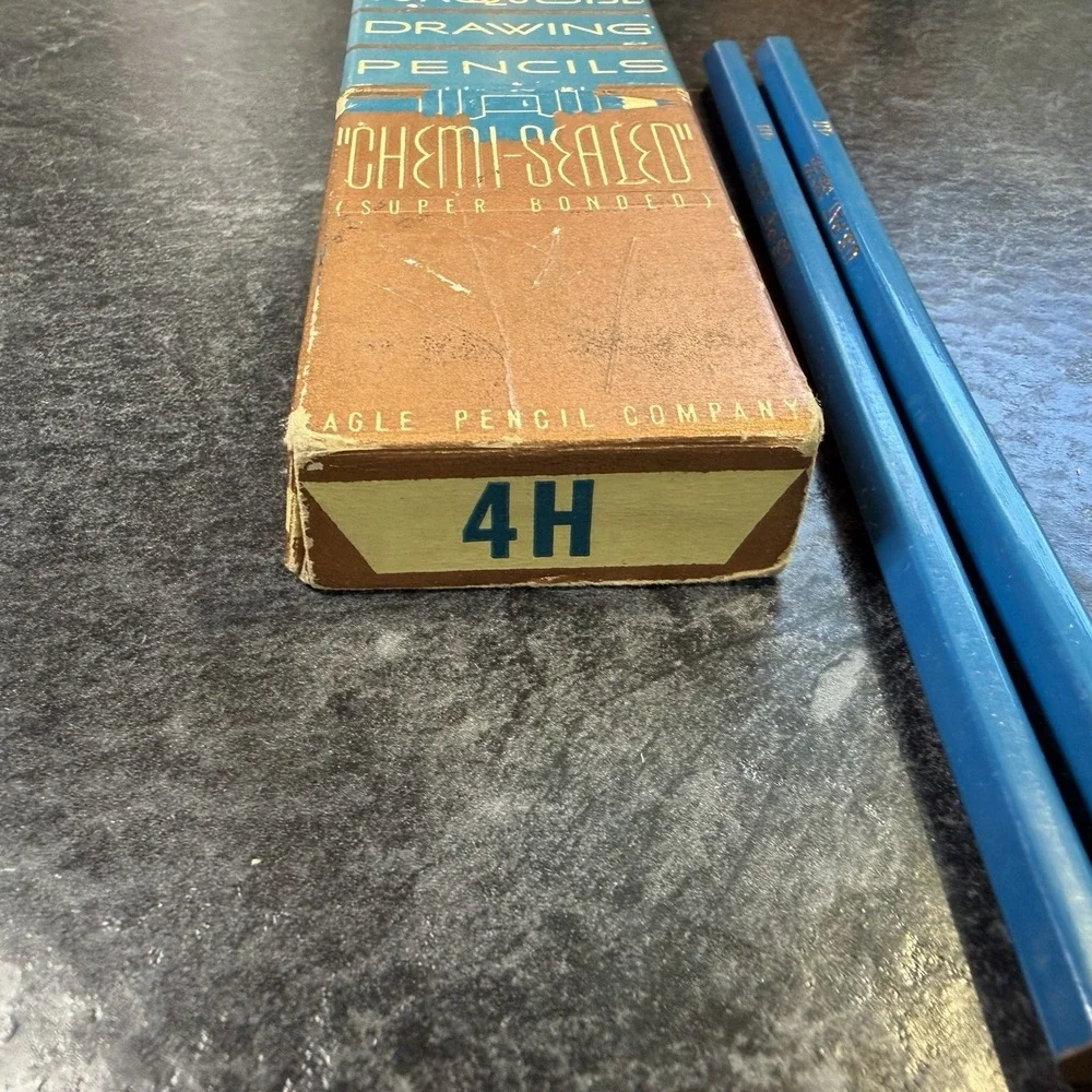 1930s Eagle Turquoise Chemi Sealed Super Bonded‎ Drawing Pencils 7H 6H 4H